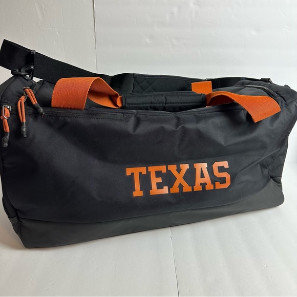❌SOLD❌Nike Large Duffel Bag Texas Longhorns Training Black Orange Pockets Gym - Picture 4 of 16